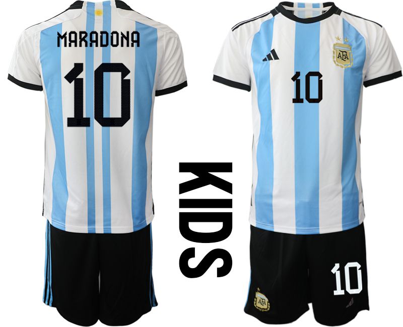 Cheap Youth 2022 World Cup National Team Argentina home white 10 Soccer Jerseys1